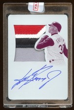 2015 NATIONAL TREASURES KEN GRIFFEY JR 1/1 AUTOGRAPH 4 COLOR JUMBO PATCH LOGO