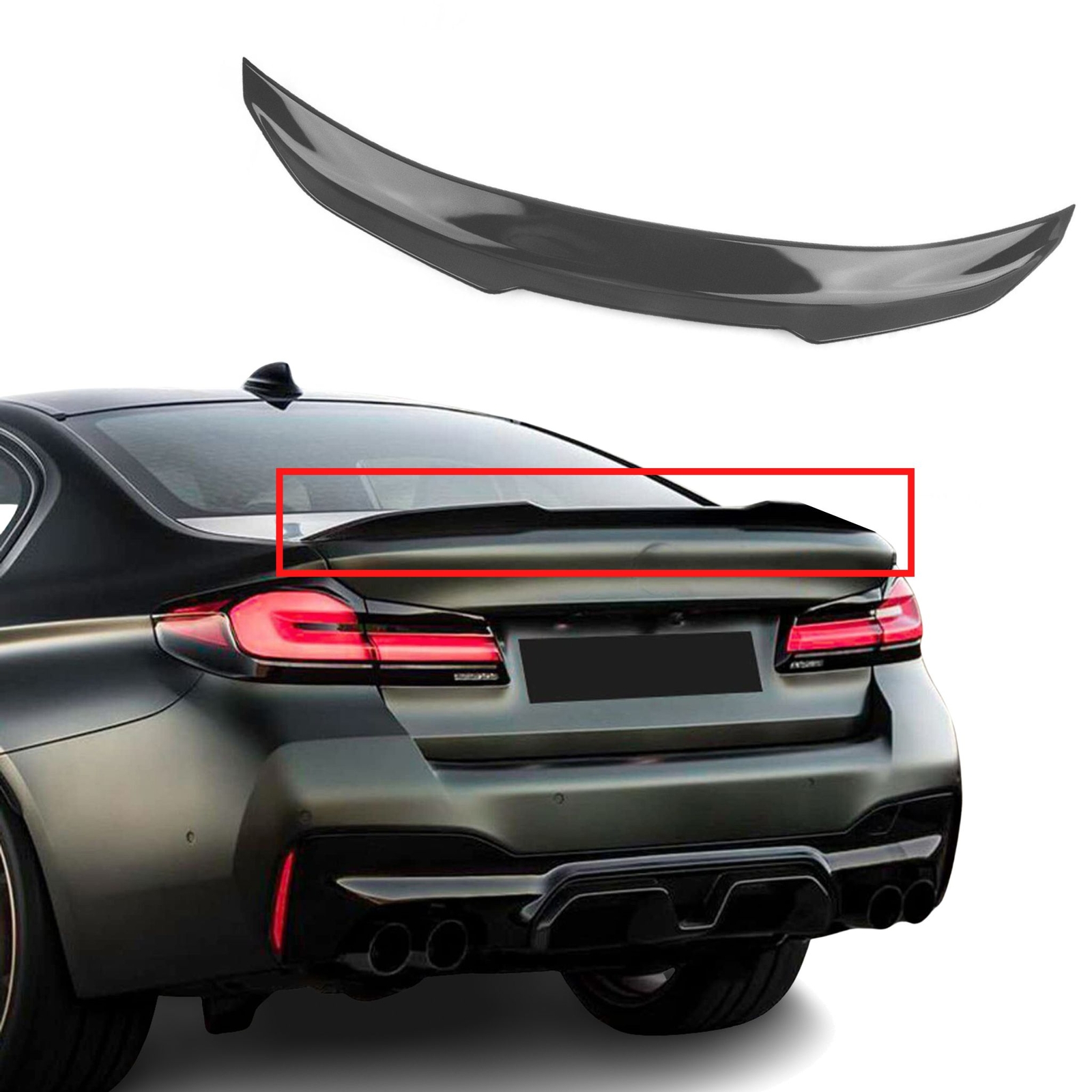 Rear Spoiler Fits for BMW 5er F10 Sedan Limo, Wing, Spoiler Lip Gloss S