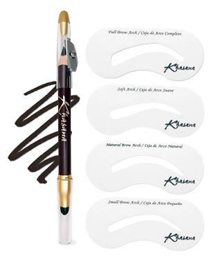 Khasana Brow Shaping Kit, Eyebrow Stencil Kit, Waterproof Eyebrow Pencil Dual