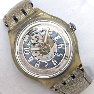 Swatch Automatic 1995 Automatik Armbanduhr | gold silber funktioniert mechanisch
