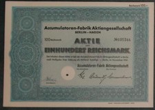 Accumulators-Fabrik Aktiengesellschaft Berlin-Hagen 1941 100 RM