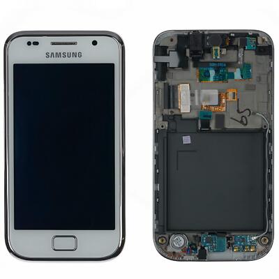Samsung Galaxy S Plus i9001 Display LCD Touch screen glass frame brezel white