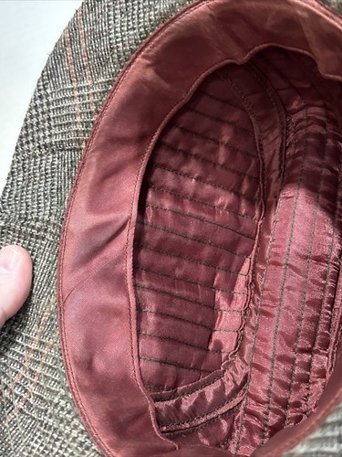 Totes Mens Hat Rain Rolls Right Off Wool Blend Fedora Brown Tweed Vintage Sz L - Picture 9 of 9