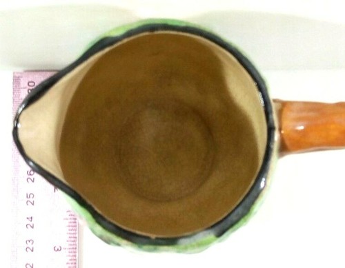 Small Majolica Jug Pitcher Lake with Boats 3.5 inch Stamped Japan+Impressed Mark - Picture 8 of 10