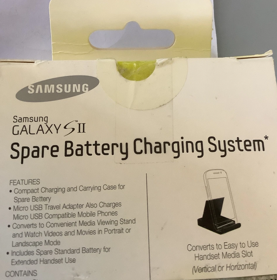 Sistema de carga de batería de repuesto Samsung Galaxy SII + batería extra TMOM62781 NUEVO EN CAJA 50 Foto 2 de 4