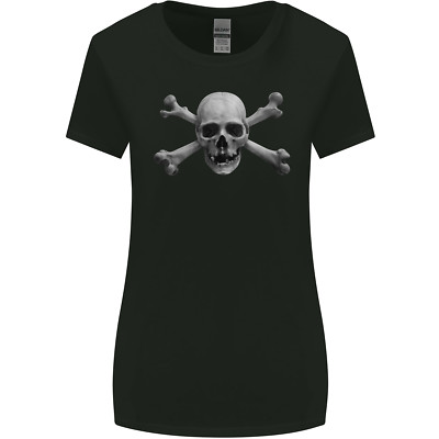 The Jolly Roger Skull Pirates Sailing Sailor Damen T-Shirt breiter geschnitten