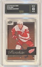 GMA 10 Gem Mint DYLAN LARKIN 2015/16 UPPER DECK FUSION ROOKIE CARD RED WINGS!