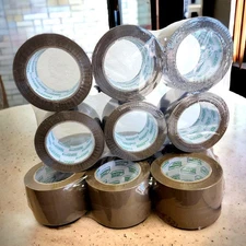 2-Inches Brown/Tan Color Shipping Packaging Sealing Tape 110 Yard (6 x 330 Feet)