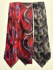 Lot of 3 Vintage J. Garcia Neckties Artistic Silk Ties Jerry Garcia Collection
