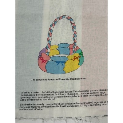 Cranston Keepsake Crafts  Cut & Sew Bunny Rabbit Pastel Basket Pattern Easter