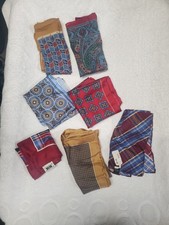 lot of 7 Handkerchiefs Silk Wool NWT  pre-owned Jos A Banks etc....