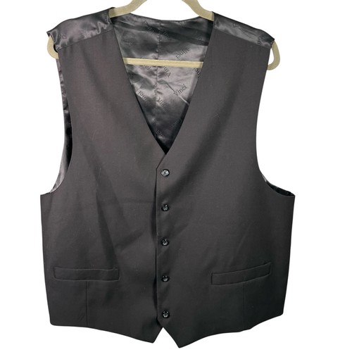 Vinci Herren schwarz Anzug Weste Gr. 50L verstellbarer Rücken formell gefüttert Dresswear