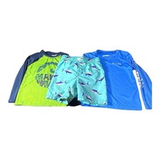 Boys Lot Columbia Old Navy Long Sleeve Rash Guard Swim Shirt Shark Trunks 4T