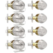 AEEKEL Exterior Door Knob with Lock and Key, 4 Pack Keyed Alike Entry Door Kn...