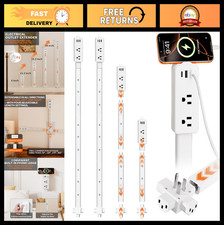 2 Pack Outlet Extender with 2 USB-A, USB-C 2 AC Outlets, Adjustable Length for