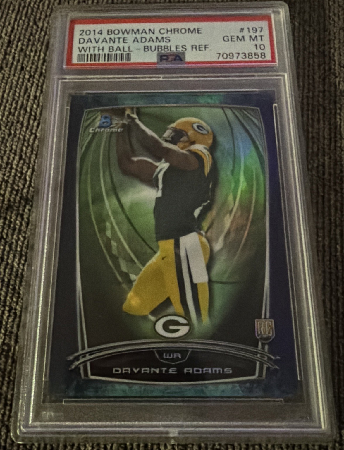 2014 Davante Adams Bowman Chrome RC Bubbles Refractor /99 PSA 10 view 1