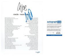 MURDA BEATZ SIGNED CHLOE HAVE MERCY LYRIC SHEET - ACOA COA