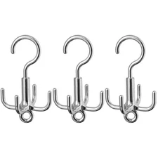  3 Pack Rotating Hooks for Hanging Multipurpose Belt Rack Hanger Claw