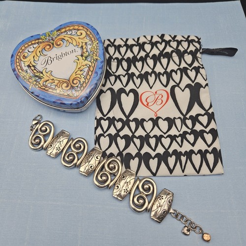 Brighton Silver Pablo's Passion Picasso Swirls Scroll & Floral Link Bracelet