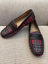 NWT Flag Ltd. Nappa Glove Women’s Plaid loafer shoes Flats Size: 6.5 Holiday