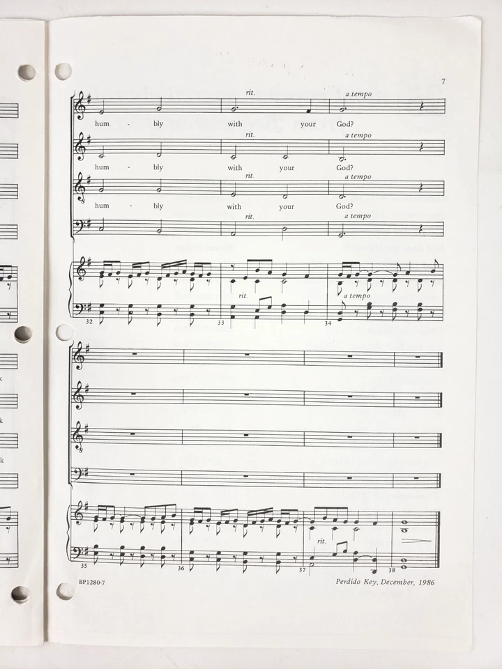 Offertory by John Ness Beck 合唱乐谱 SATB 键盘 1987 — 第 4/4 张图片