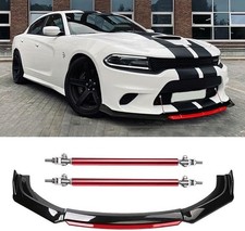 Universal Front Bumper Lip Chin Spoiler Splitter Diffuser Protector Body w Rods