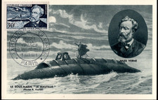 1026+ FDC  CARTE 1er JOUR   JULES  VERNE   PARIS