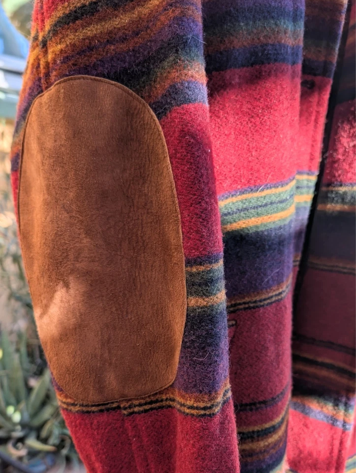 ABRIGO MANTA VINTAGE 1970 LANA WOOLRICH RAYAS LARGAS SUROESTE TALLA XL Foto 2 de 4