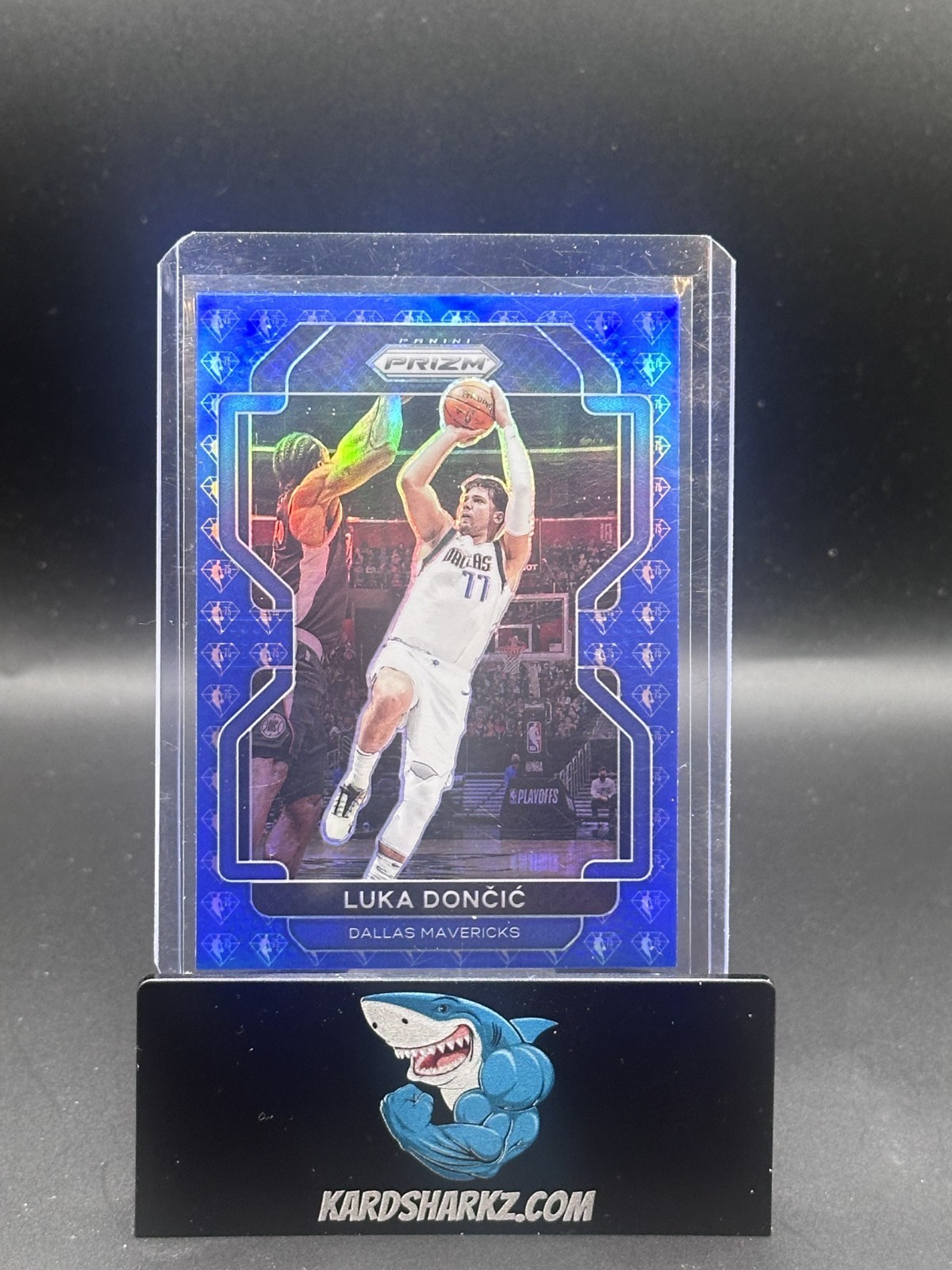 2021-22 Panini Prizm #223 Luka Doncic Blue NBA 75th Anniversary Logo Prizm