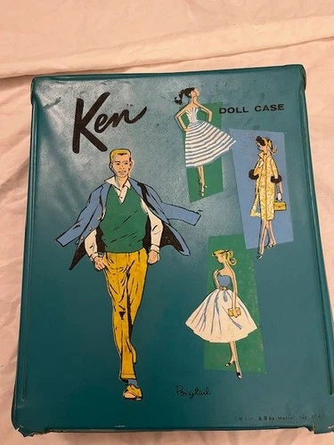 Vintage Ken doll carrying case probably 1960s teal