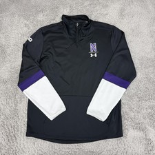 Northwestern Wildcats Sweatshirt Mens XL Black 1/4 Zip Under Armour Football