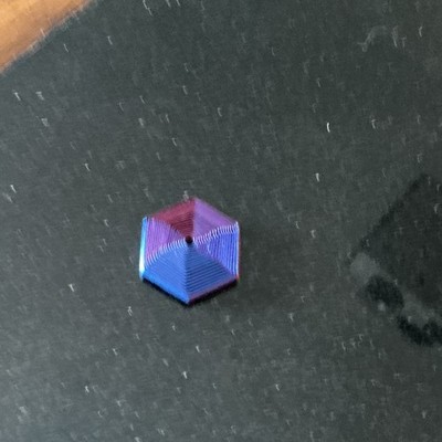 Hexagon Tactile Sensory Fidget Toy Small w/ Hole Purple Blue Age 17+.