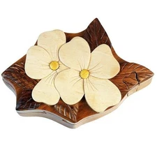 Dogwood Flower - Secret Wooden Puzzle Box