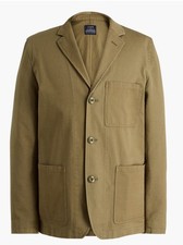 JCREW blazer olive green cotton chino chore suit jacket Men SZ Small lightweight