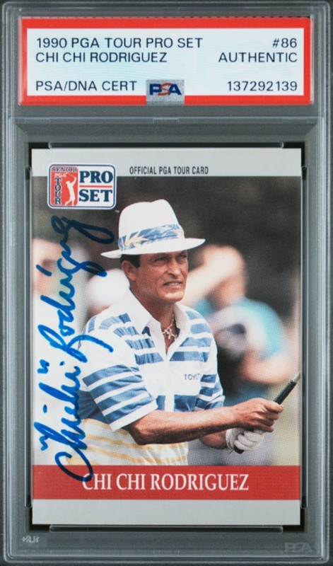1990 Pro Set PGA #86 Chi Chi Rodriguez Signed Rookie Card Autograph RC Auto PSA