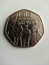 1918 Representation of the People Act 50p Fifty Pence Coin