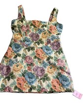 Pretty Little Thing Floral Twill Bodycon Dress Size 12 NWT