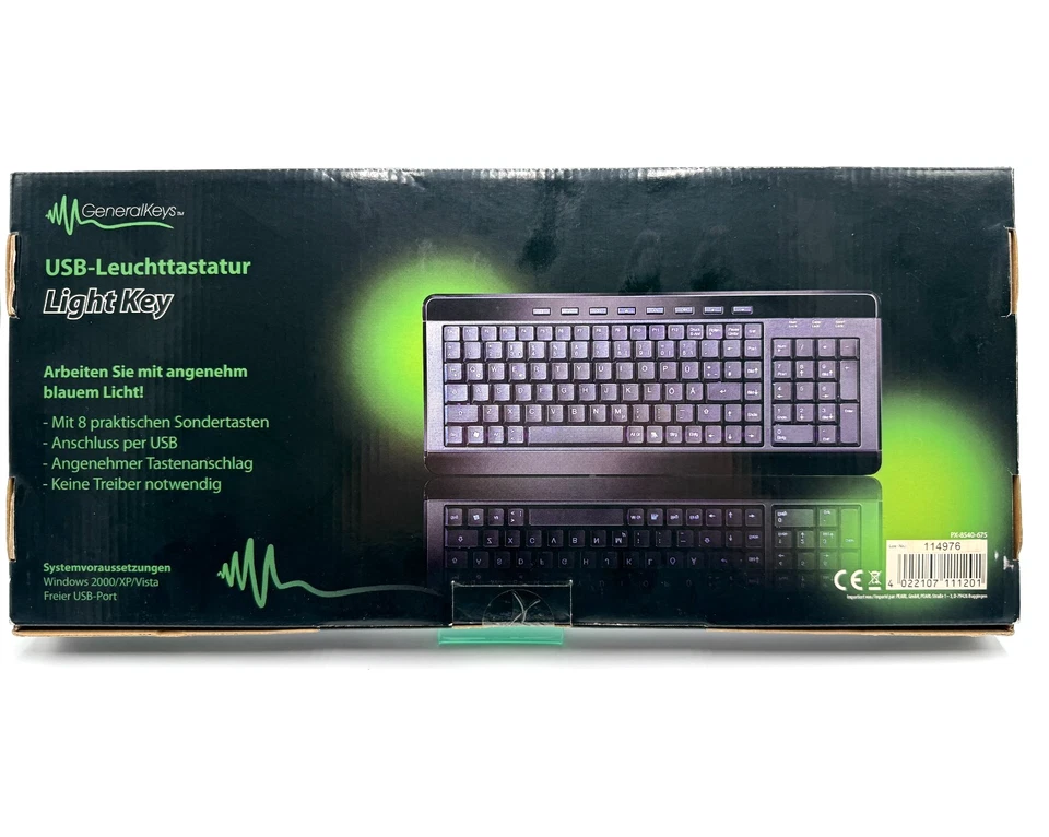GeneralKeys USB Leuchttastatur Light Key - Neu OVP - Bild 2 von 4