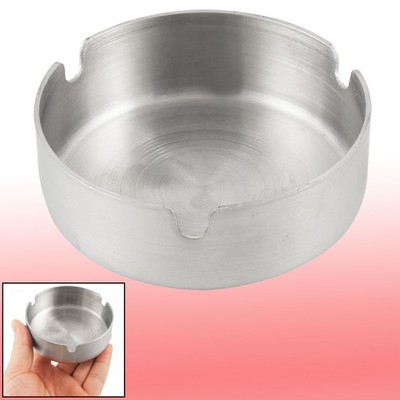 3.1'' Diameter Silver Tone Round Cigarette Stainless Steel Ash Tray Holder