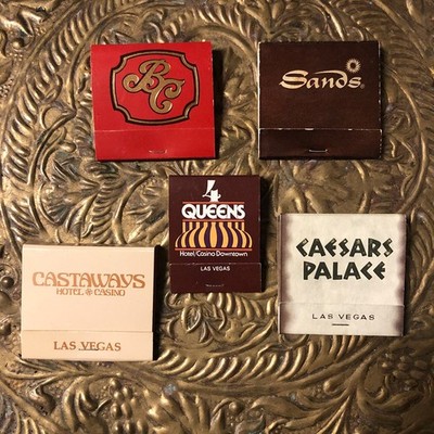 Las Vegas 1980s Matchbook Lot Unstruck! Caesars, Sands, Castaways, 4Queens, BC