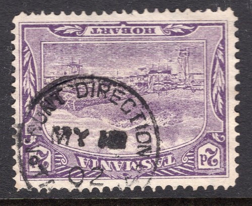 Tasmania DIRECCIÓN DE MONTAJE 1902 pmk en 2d pictórico clasificado R+ (9) por Hardinge