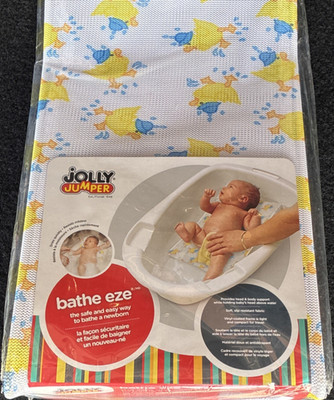 Jolly Jumper Bathe Eze Baby Bath Support Seat 0-6 Months White Yellow Blue