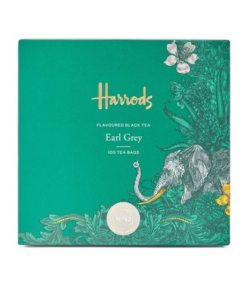 Harrods of London England Earl Grey Tea 100 Bags 100 Count, Black