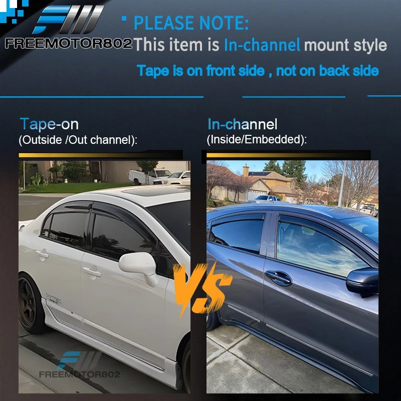 Para 95-05 GMC Jimmy Chevy Blazer 4 puertas Visera de ventana en canal Deflector de ventilación de lluvia Foto 2 de 4