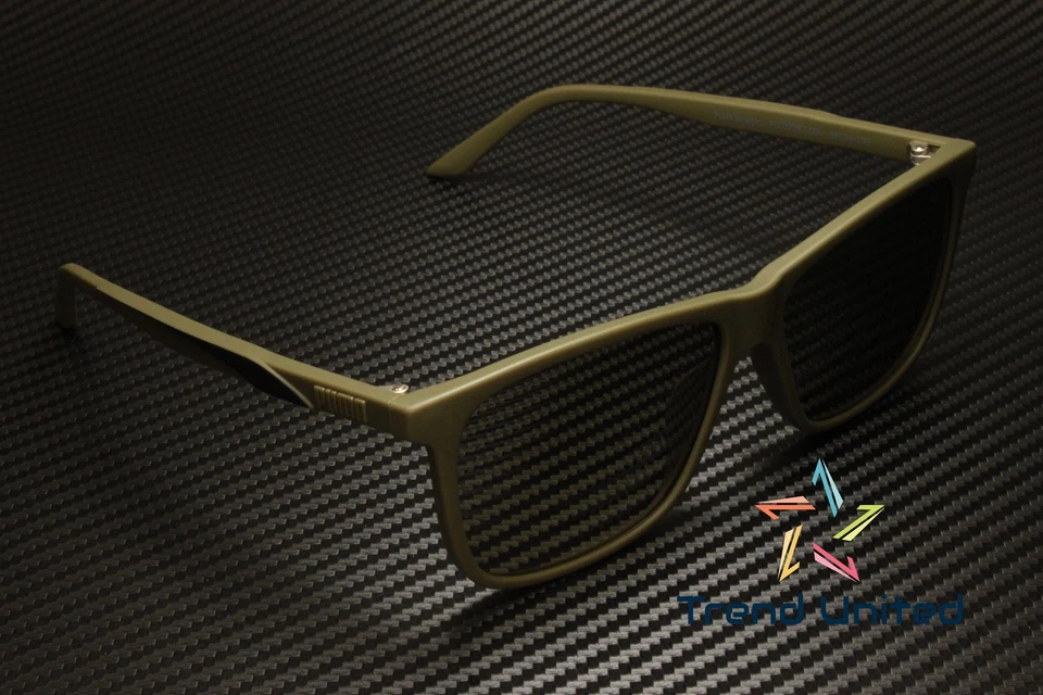 PUMA PU0322S 004 Squared Green Black Solid Khaki 58 mm Men's Sunglasses - Image 4 of 4