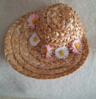 Chapeau En Paille Pour Ours, Chapeau De Jardin 30 Cm, Fait Main Unikat - Photo 1/2