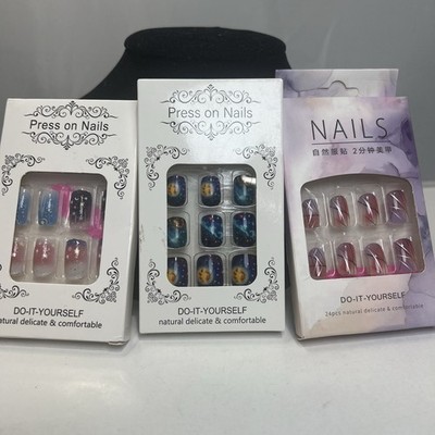 Beautiful False Nails Nail Do it Yourself Lot Of (3) packs NIB