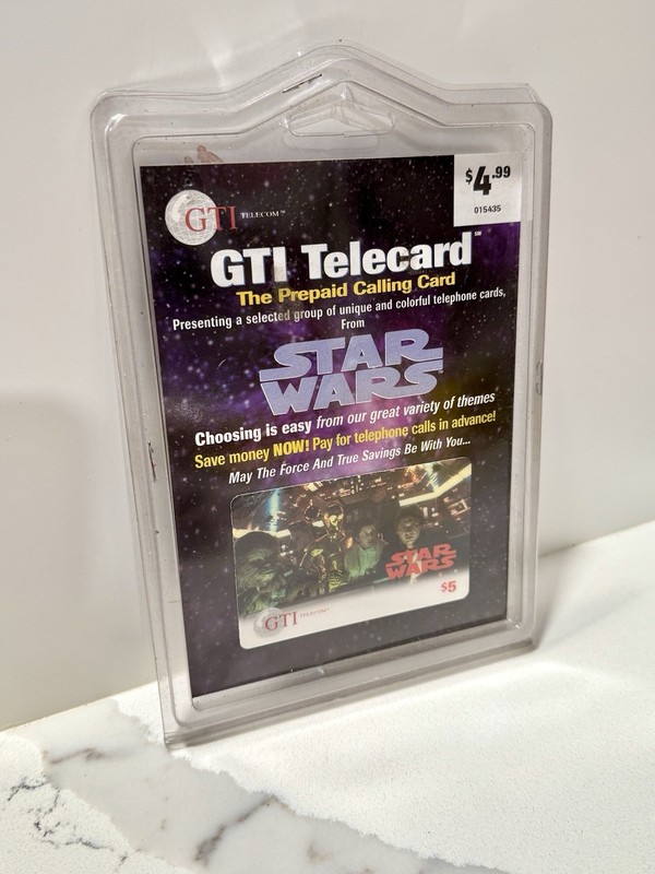 Vintage Star Wars GTI Telecard Phone Card Millennium Falcon Prepaid Calling Card