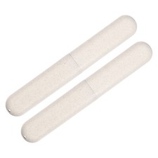2pcs Traveling Toothbrush Holders Case for Travel Beige 8.07''x1.22''x0.83''