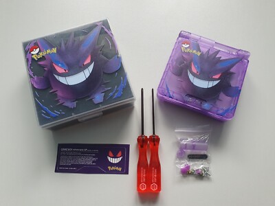 Gameboy Advance SP Case Hülle Gehäuse | Gengar Edition mit Box | NEU | IPS ready